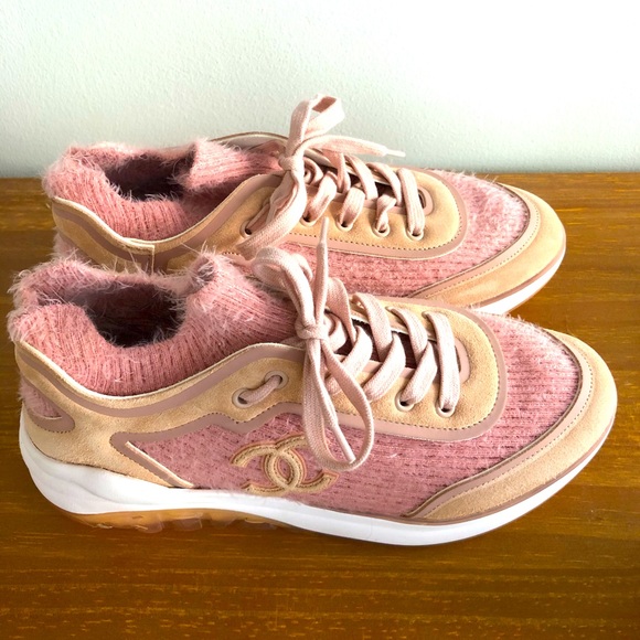 Pink Tweed Chanel Sneakers - Picture 1 of 2
